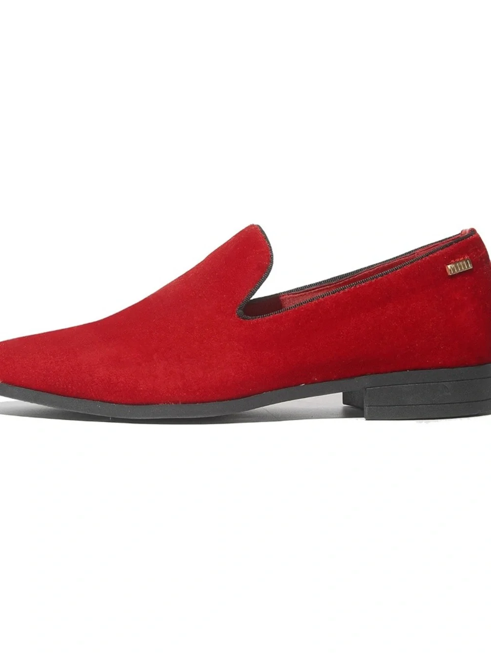 Men's Red Velvet Slip-On Loafers